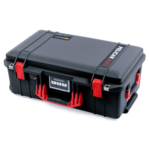 Black Pelican Air 1535 Carry-on Case - Comes empty - Red Handles & Latches. - color: Red Handles & Latches