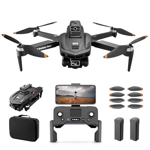 V168 4K UHD Drone with GPS Return, 90° Adjustable Camera, 5G HD Transmission, 30 Min Flight, 3000M Range, Obstacle Avoidance, Brushless Motor, Follow Me & Waypoint Fly - color: Black