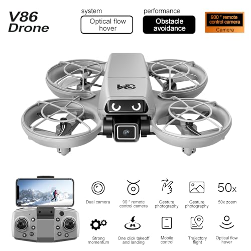 Drone with HD Camera Indoor Mini RC Quadcopter Drones for Adults - color: Black + 2 batteries