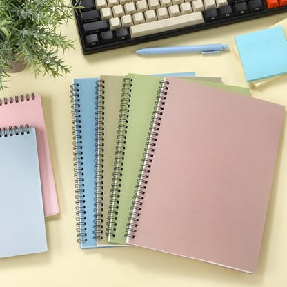 Fuutreo 6 Pack Spiral Notebook 10.5x7.45 Notebook,Earthy Tones,Grassland - color: Earthy Tones