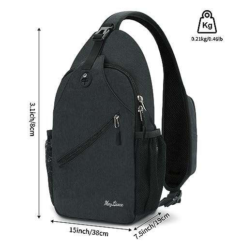 MAYLISACC Sling Bag Reversible Crossbody Chest Daypack Lightweight Hiking - color: Black-b