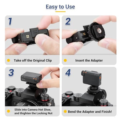 JJC Cold Shoe Mount Adapter for DJI Mic Mini / Mini 2 2S, Stable Anti-Slip - size: for DJI Mic Mini / Mini 2 2S Only