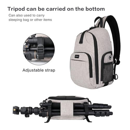 MOSISO Camera Bag Sling Backpack, Shoulder Photography Camera Case, Khaki - color: Khaki