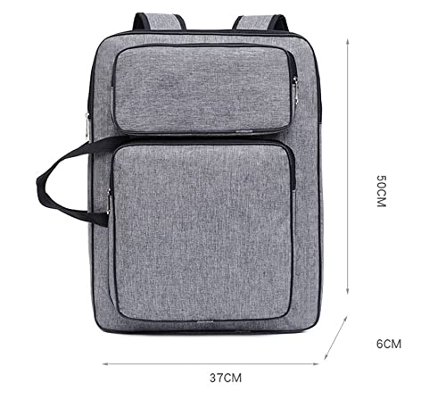 A3 Art Portfolio Carry Case Bag Drawboard Storage Portable Shoulder Tote - color: Grey