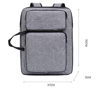 A3 Art Portfolio Carry Case Bag Drawboard Storage Portable Shoulder Tote - color: Grey