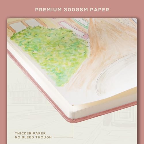 Beechmore Books A4 8.5x11 Mixed Media Sketchbook 300 GSM/140lb - color: Rose Wood, size: A4 - 8.5" x 11.5" Large
