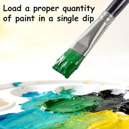 Paint Brushes Set, 18 Pcs, with Bag, for Acrylic and Oil, Black