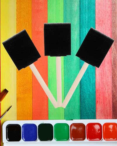 WAFJAMF 10 Pack Poly Foam Paint Brushes 2 Inch Sponge Painting Set Black - size: 10 Pcs