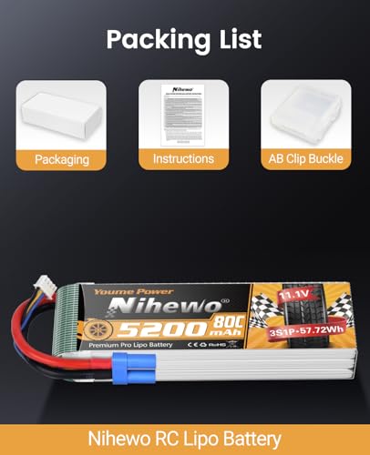 3S Lipo Battery EC5 5200mAh 11.1V 80C Softcase for RC Car Drone 2pcs - style: 2x 11.1V 5200mAh
