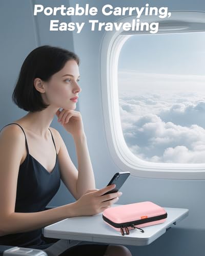 Gentle-Pink Hard Shell Carrying Case for External Hard Drive - color: Gentle-Pink