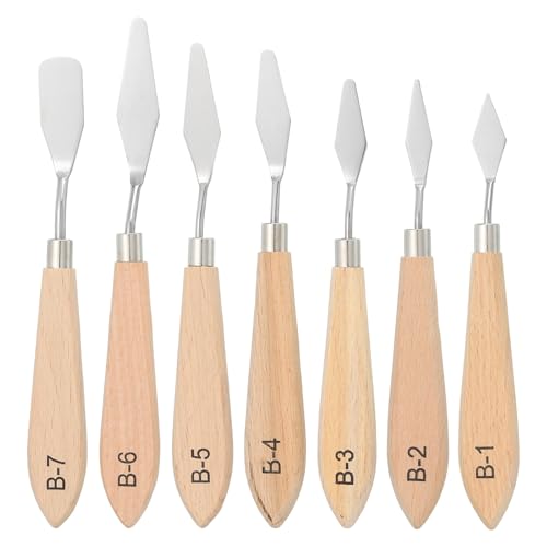 PATIKIL 7Pcs Painting Knife Set Spatula Palette Knife Scraper Pallet Knife
