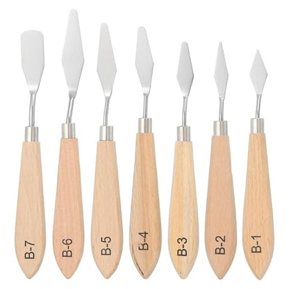 PATIKIL 7Pcs Painting Knife Set Spatula Palette Knife Scraper Pallet Knife