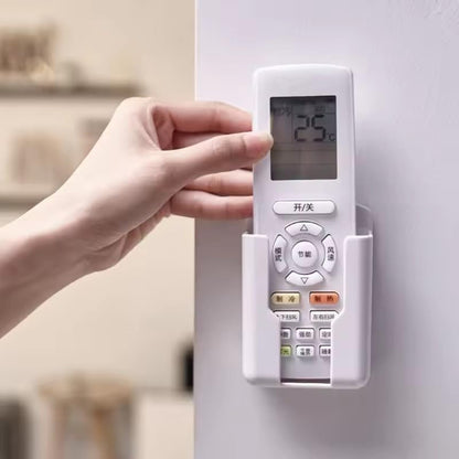 Universal Remote Control Holders Wall Mount AC Fan Media Player TV Controller Rack Stand, Self Adhesive Storage Box Case Organizer, Easy Manipulate Clicker for Home Office School White - color: white