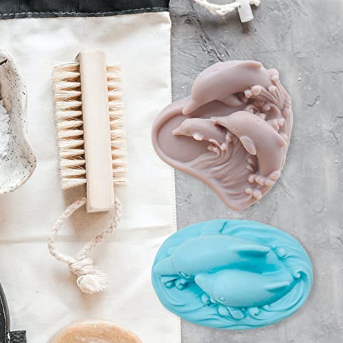 2Pcs Soap Molds Dolphin Silicone Molds 3D Sea Dolphin Shape Soap Candle Wax Mould Marine Epoxy Resin Casting Polymer Clay Art Craft Making Chocolate Fondant Cake Baking Mould Home Wedding Gift Decor - color: 2pc Dolphin