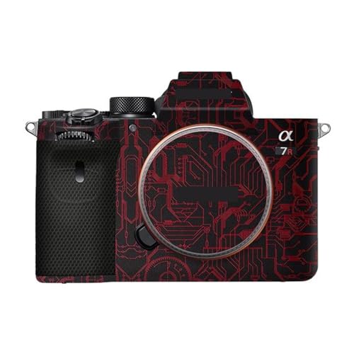 Camera Skin for Sony A7RIV A7R IV Anti-Scratch Vinyl Wrap Cartoon Film Body Protector Coat Photography Accessories Sticker(Circuit Red) - color: Circuit Red