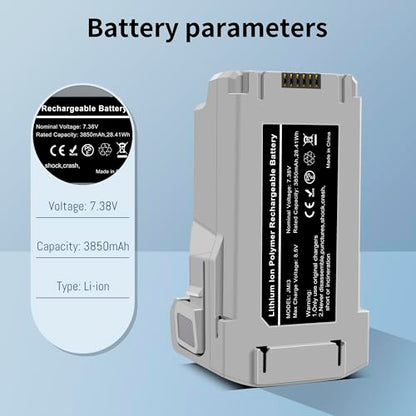 2-Pack Mini 3/Mini 4 Pro Battery, 3-Channel Charger Two-Way Charging Hub
