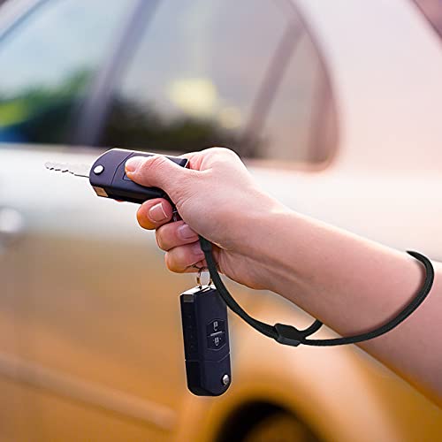 Hand Wrist Strap Lanyard 6 Pack 8inch, Adjustable Nylon Wristlet Keychain - color: Black, size: 8 inches