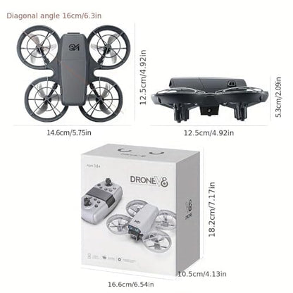 Drone with HD Camera Indoor Mini RC Quadcopter Drones for Adults, Grey - color: Grey + 2 batteries