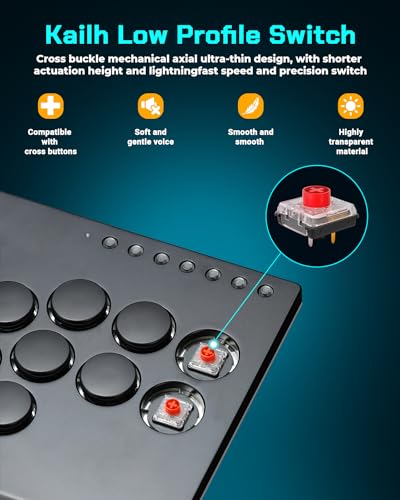 Sehawei Haute42 All Metal Arcade Stick 13Keys All-Button Controller - color: M13 Black