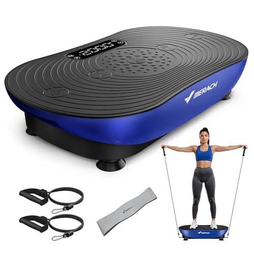 Merach V33 Pro Vibration Plate Exercise Machine with Touchscreen, 99 Speeds - color: Blue