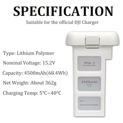 Phantom 3 Battery for DJI, 2 Pack 4500mAh-15.2V Intelligent Flight Battery for DJI Phantom 3/3 Pro/3 Advanced/3 4K/3 SE Drone Replacement - color: 2 pack