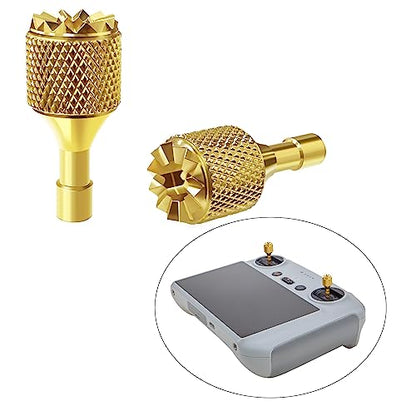 Hanatora Joysticks Stick for DJI RC,RC 2(Neo,Flip,Air 3S,Air 3,Mini 5/4/3 Pro,Mini 3,Mavic 3 Classic/Pro Drone Controller),Remote Control Joy Sticks Thumb Accessories (Gold&Green) - color: Gold&green