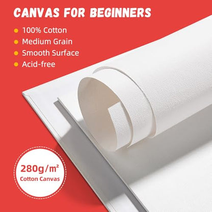 Simetufy 100 Pack 8x10 Bulk Small Canvas Boards for Painting Value Pack - size: 8"x10"- 100pcs