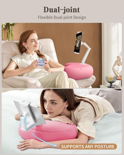SAIJI Kindle Pillow Stand for Bed – iPad & Tablet Holder (Pink) - color: Pink