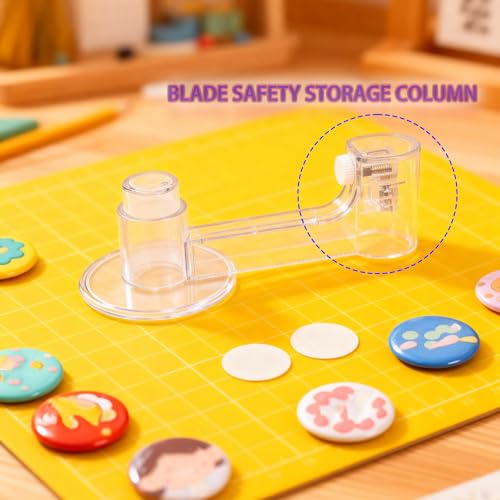 Special Circle Cutter for Badge Making with Blade Safety Storage Column，Circle Cutter,Circle Paper Cutter，Button Maker Round Circular Cutter 2.8" to 5.5"Cut Length