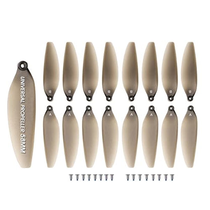 Universal 58mm/2.28In Drone Propellers for E88、E25、K911、S115、S119、A17、S132、F167、X28、X26、L106 Models - Replacement Drone Accessories with Stable and Low-Noise Operation 16-Pack (Gray) - color: Gray