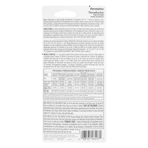 Permatex 26207 RED HIGH STRENGTH THREADLOCKER 6ML