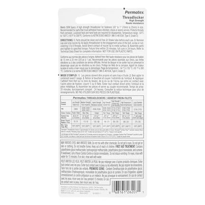Permatex 26207 RED HIGH STRENGTH THREADLOCKER 6ML