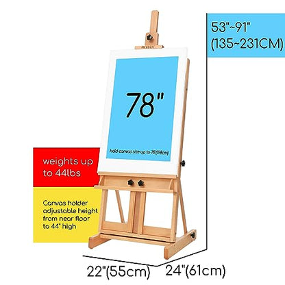 MEEDEN Large H Frame Easel: Holds Canvases Up to 78" Painting Easel