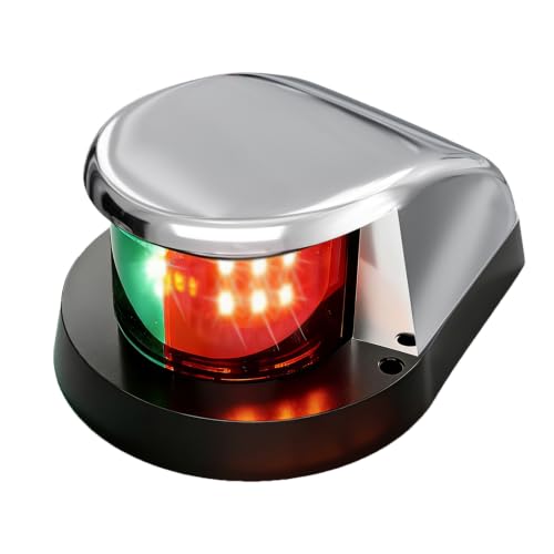 Boat Light, Lights for Boat,Navigation Light with Red Green LED 12V 1 Pack - size: Silver 1 Pack