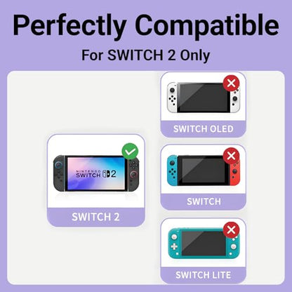 Switch 2 Thumb Caps, 8PCS Soft Silicone Joystick Caps Compatible with Switch 2 Joycon, Non-Slip Protective Thumbstick Covers for Better Control & Stick Protection,Black - color: Black