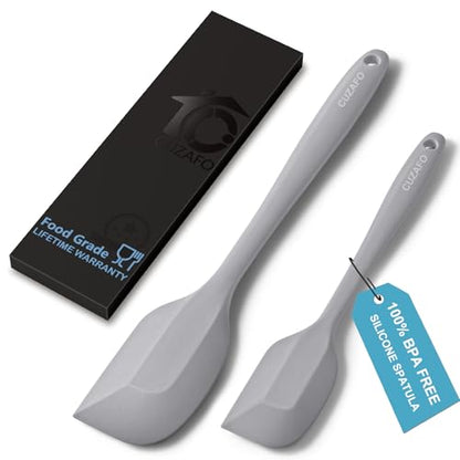 Heat Resistant 600℉ Silicone Spatula, Turner Mixing Spatulas set BPA Free Dishwasher Safe for Nonstick Cookware, Grey - color: Gray