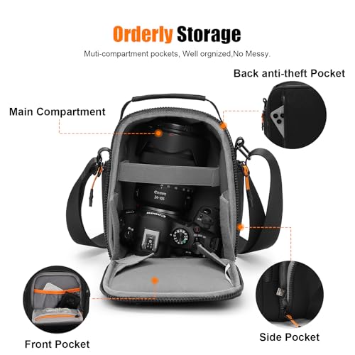 Cwatcun Compact Camera Sling Bag, Padded Crossbody Case for DSLR/Mirrorless - size: Small