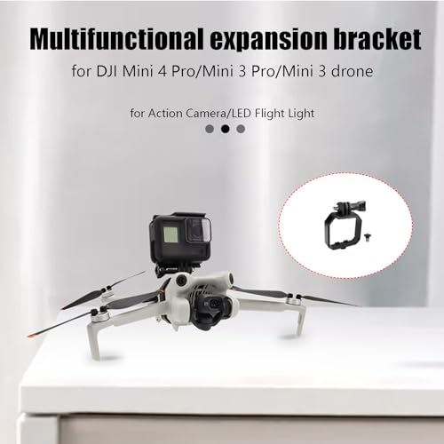 Mini 4 Pro Drone Camera Mount Top Carry Extension Bracket with 1/4 Screw Tripod Mount Adapter Compatible for DJI Mini 4 Pro/Mini 3 Pro/Mini 3 Drone Accessories for Action Camera/LED Flight Light