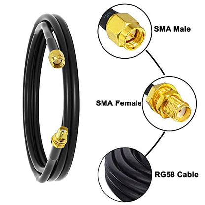 onelinkmore 3ft RG58 SMA Extension Cable, Male to Female, 50 Ohm RF - size: 3ft