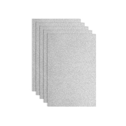 uxcell Foam Sheets 5Pcs 8x12Inch EVA Self-Adhesive Sparkle Silver Glitters - color: Silver