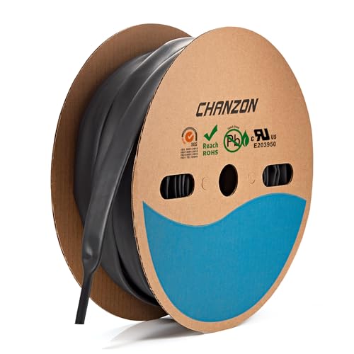 Chanzon 4:1 Ratio 3/4" (20mm) Heat Shrink Tubing - 80Ft Roll Black - size: 20mm (3/4") - 80FT