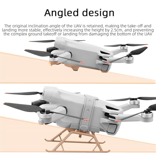 Foldable Landing Gear For DJI Mini 3 PRO/Mini 3 Drone Extension Leg Increased 25mm With Silicone Banding Strap Support Stand Tripod UAV Camera Drones Accessory - color: Gray