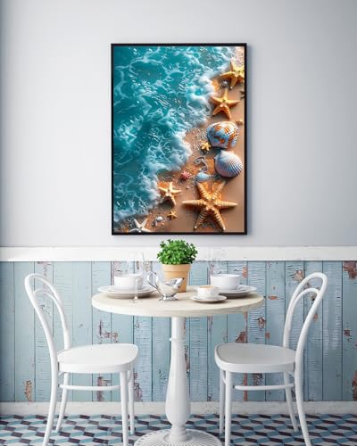Beach Diamond Art Kits for Adults, 5D Diamond Painting Kits for Beginners - color: Starfish Beach