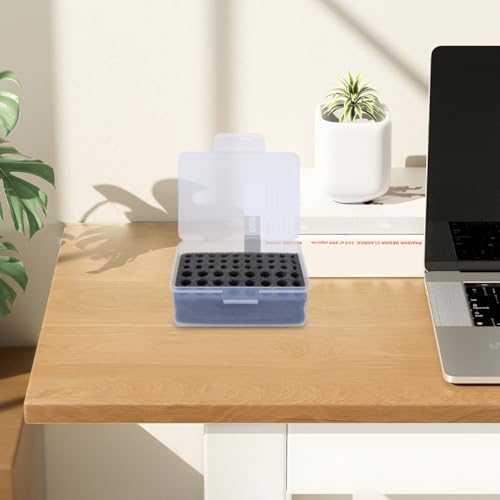 SOIMISS Battery Organizer Box for Aa AAA Batteries Transparent Dustproof Battery Storage Container with Sponge Inserts Multi-Compartment Holder Case for Remote Controls Flashlights Home Office Travel