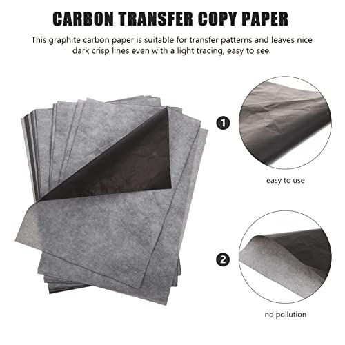 Beatifufu A4 Carbon Transfer Paper Sheets One-Side Graphite Copy Paper for Tracing Drawing Writing Pattern Transfer DIY Crafts Art Design and Imprinting