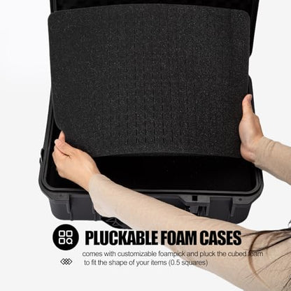 Hard case Waterproof Hard Case with DIY Customizable Foam Insert Portable Protective for Camera Drones Equipments Tools Test Instruments 16.9''x13.7''x5.9'' - color: 16.9''x13.7''x5.9''