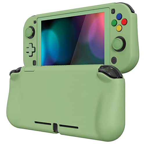 PlayVital ZealProtect Protective Case for Nintendo Switch Lite, Ergonomic Grip Hard Cover - Durable Comfort Shock-absorbent Anti-Scratch with Screen Protector & Thumb Grip Button Caps, Matcha Green - color: Matcha Green