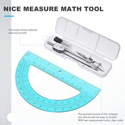 Zonon Protractor and Compass Student Geometry Math Set, 1 Pcs, Blue - color: Blue
