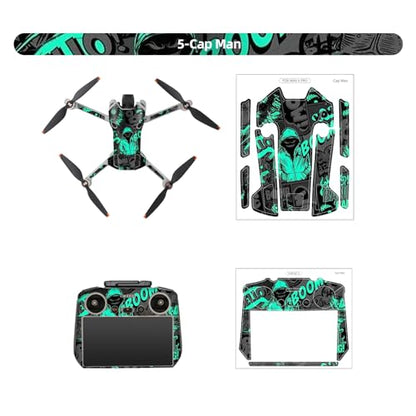 Skin Stickers Compatible with DJI Mini 4 Pro, Waterproof Sticker Decal Skin DIY Accessory for DJI Mini 4 Pro Drone and RC 2 Controller (E) - color: E