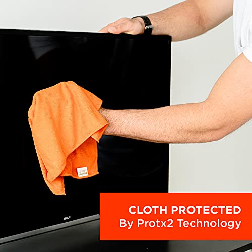 WHOOSH! Microfiber Glasses & Screen Cleaning Cloth, 3 Pack, 14x14, Orange - size: 3 Count (Pack of 1)